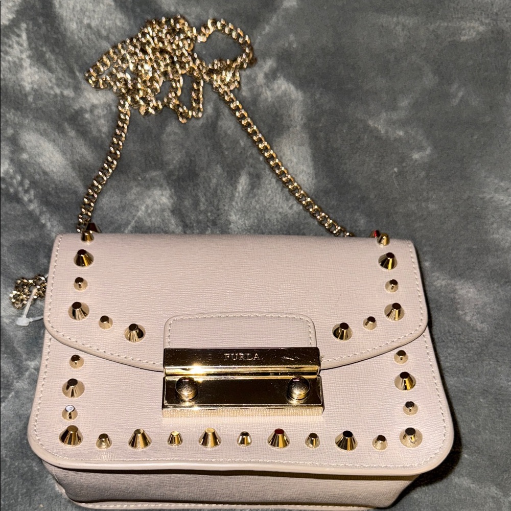 Furla preloved Blush Crossbody Bag with Gold excellent condition